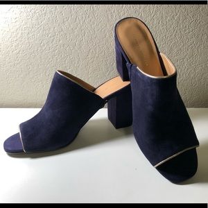 NEW Tommy Hilfiger Suede Navy Heels
